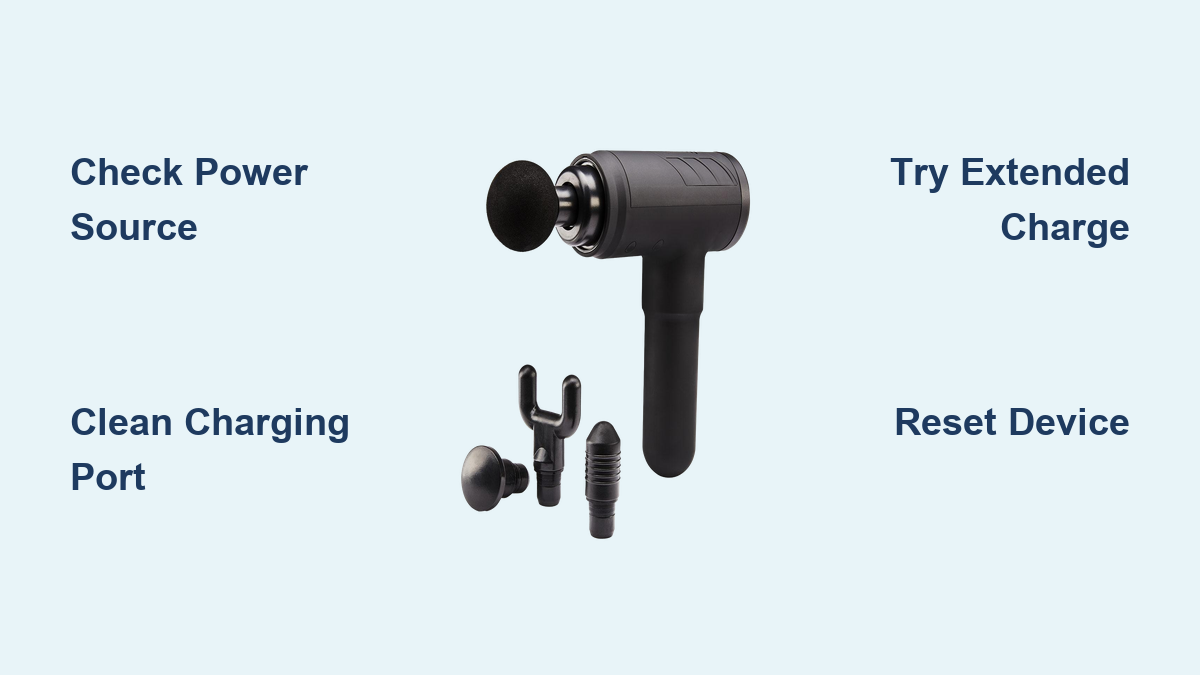 A Homedics massage gun on a charging base